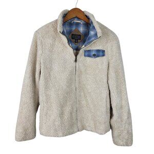 Pendleton Sherpa Fleece Jacket Womens Medium Full Zip Deep Pile Ivory Cream